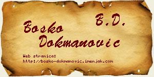 Boško Dokmanović vizit kartica